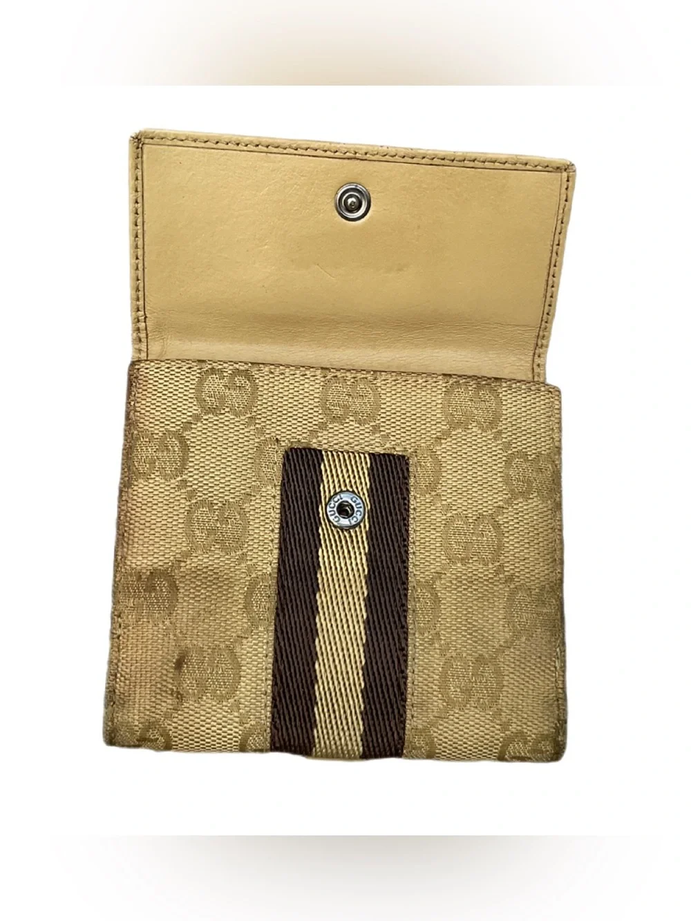 Vintage Gucci Jackie Monogram Canvas Wallet Trifold Project Piece - Picture 3 of 8